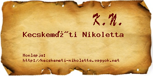 Kecskeméti Nikoletta névjegykártya